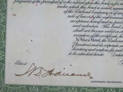 1913 The New York Central Railroad Company, $1000 Bond Certificate 74114
