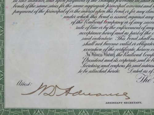 1913 The New York Central Railroad Company, $1000 Bond Certificate 54997