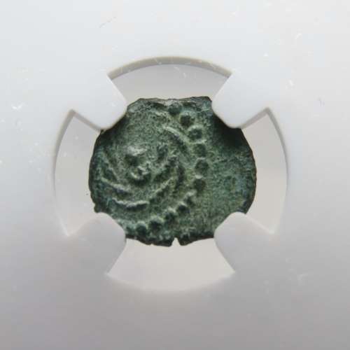 Ancient Judaea Half Prutat Coin, 4 BC NGC Herod Archelaus