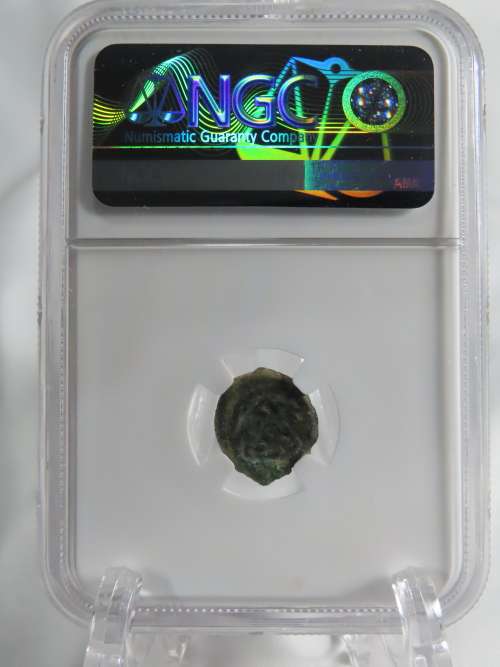 Ancient Judaea Half Prutat Coin, 4 BC NGC Herod Archelaus