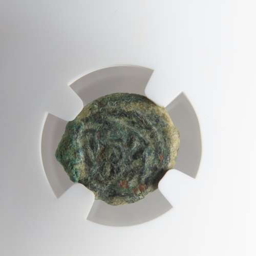 Ancient Judaea Half Prutat Coin, 4 BC NGC Herod Archelaus