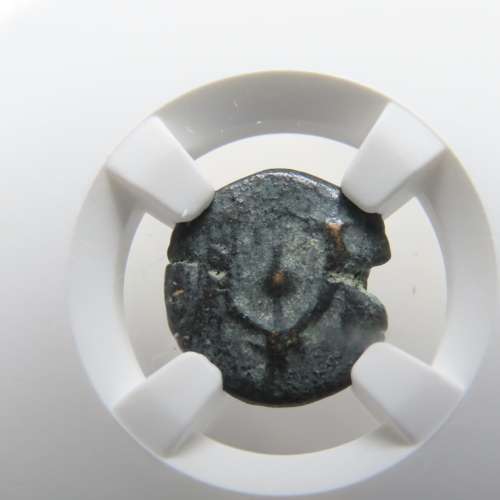 Ancient Judaea Widow`s Mite Coin, 135 to 37 BC NGC, Maccabean Kings Coins Of The Bible