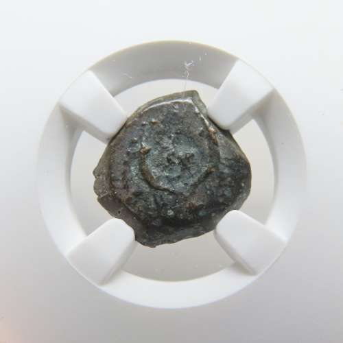 Ancient Judaea Widow`s Mite Coin, 135 to 37 BC NGC, Maccabean Kings Coins Of The Bible