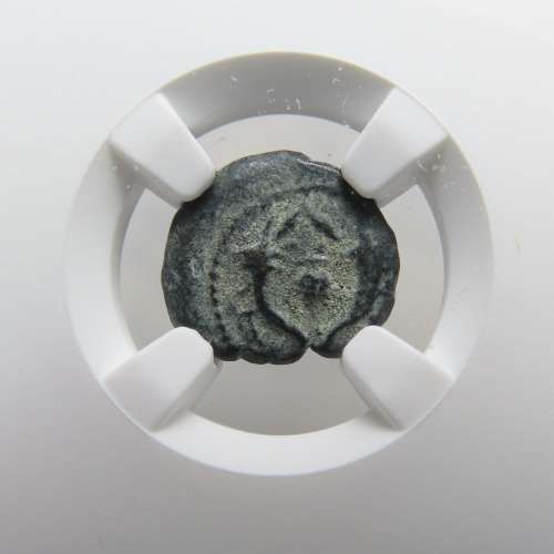 Ancient Judaea Widow`s Mite Coin, 135 to 37 BC NGC, Maccabean Kings Coins Of The Bible