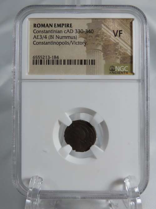 Constantinian, 333 - 340 AD, NGC VF, Ancient Rome, Roman Coin AE3 Constantinopolis Commemorative