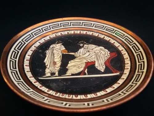Lovely Copper Display plate made in Greece- ready to hang