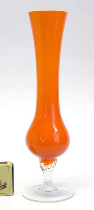 Orange glass Vase
