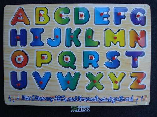 Wooden Alphabet Puzzle!! With Gripping Knobs...