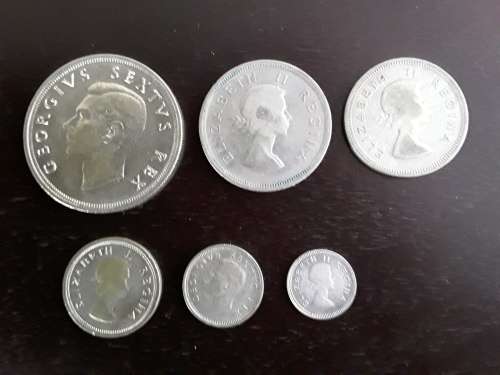 Very Nice Shilling Collection 5, 2 ½, 2, 1 Shillings and 6, 3 Pence Coins One Rand Start!!!!