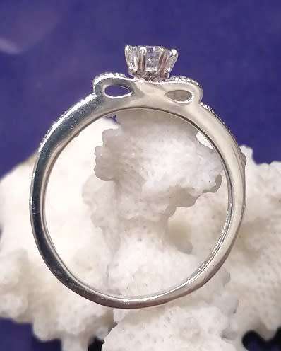 Sterling silver ring - Sparkling CUBIC ZIRCONIA 2-piece set - size 8 / Q