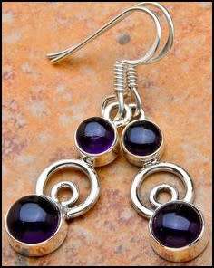 Sterling silver earrings - AMETHYST