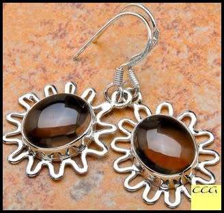 Sterling silver earrings - SMOKY QUARTZ