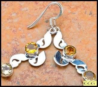 Sterling silver earrings - CITRINE