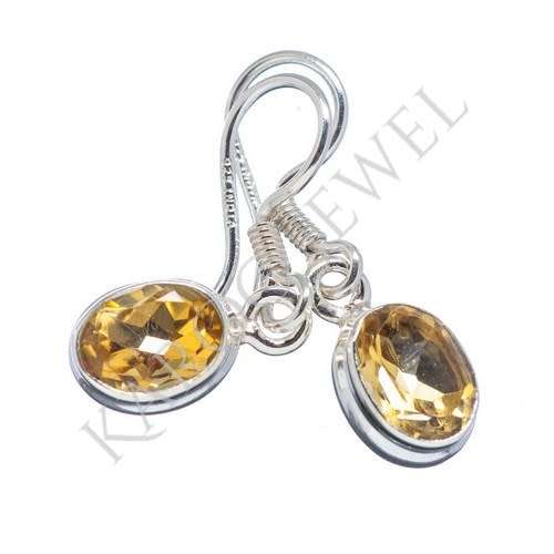 Sterling silver earrings - CITRINE