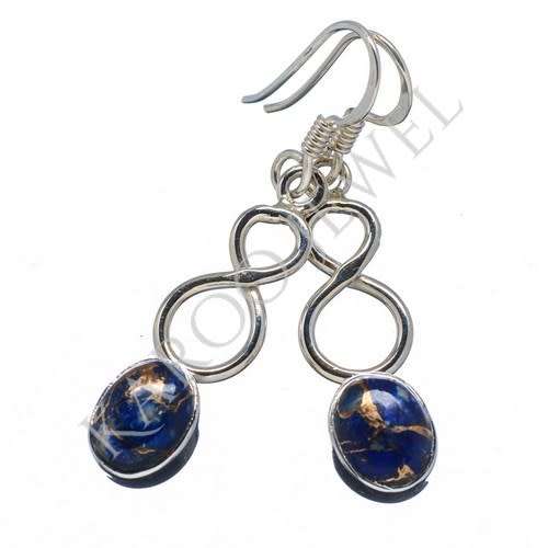 Sterling silver earrings - LAPIS LAZULI with COPPER