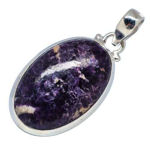 Sterling silver pendant - LEPIDOLITE