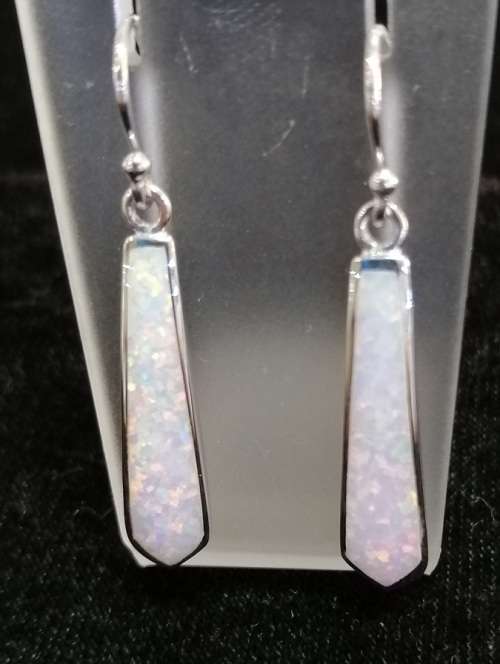 Sterling silver earrings - WHITE GILSON OPAL