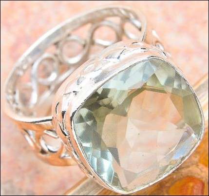 Sterling silver ring - PRASIOLITE - Dreams Collection