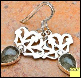 Sterling silver earrings - GREEN TOURMALINATED QUARTZ - Dreams Collection