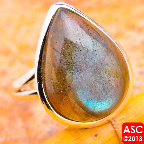 Sterling silver ring - LABRADORITE - Dreams Collection (size 9.5 / S half)