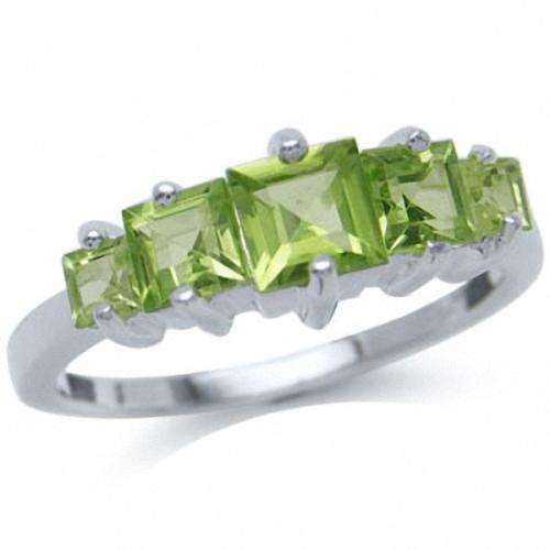 Sterling Silver ring - Natural PERIDOT (size 7 / O)
