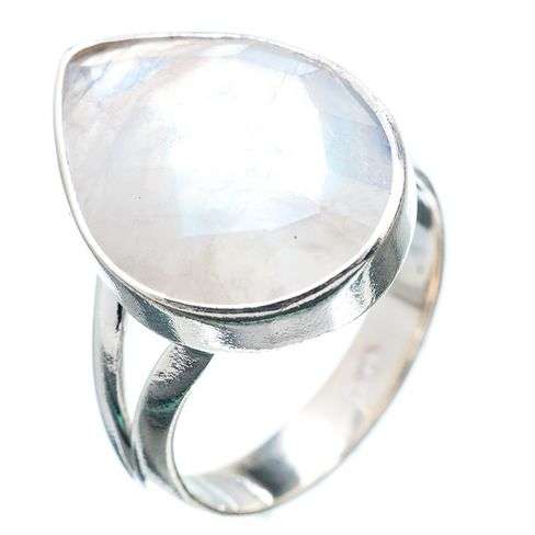 Sterling silver ring - RAINBOW MOONSTONE - Dreams Collection (size 5.75 / L to M)