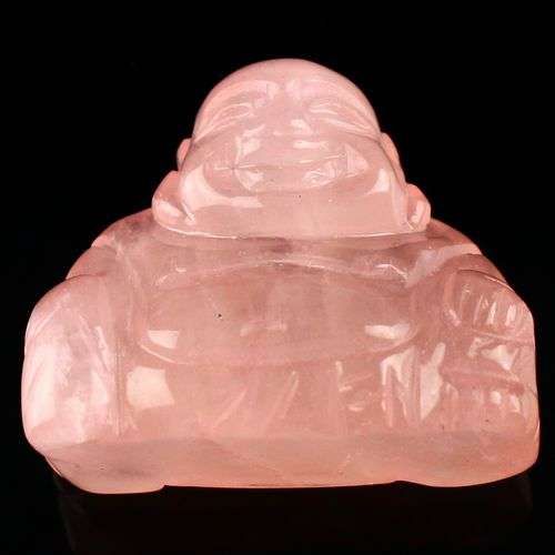 ROSE QUARTZ Buddha carving