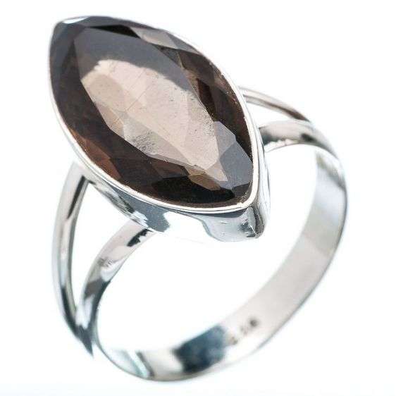 Sterling silver ring - SMOKY QUARTZ - Dreams Collection (size 8.75 / Q half to R half)