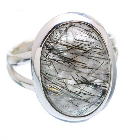 Sterling silver ring - TOURMALINATED QUARTZ - Dreams Collection (size 6.25 / M to N)