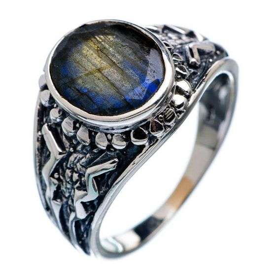 Sterling silver ring - LABRADORITE - Dreams Collection (size 8.5 / Q half)