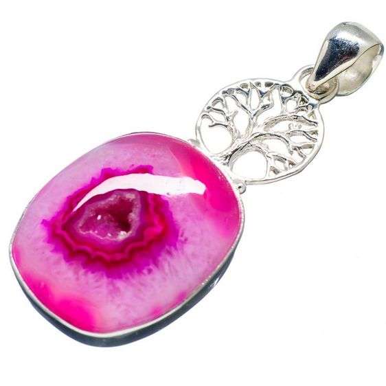 Sterling silver pendant - BOTSWANA AGATE TREE OF LIFE - Dreams Collection