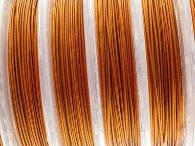 Tiger tail - COPPER / ORANGE - 0.38mm - 100m SPOOL