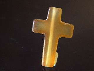 CARNELIAN Cross bead - hand carved