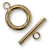 Plain round TOGGLE clasp GOLD PLATED (2 sets)