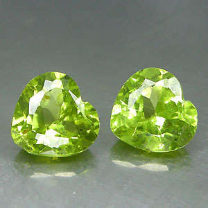 Rare source! Natural 6.8mm PERIDOT heart facets (Tanzania) - sold individually