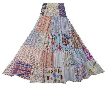 OWN YOUR OWN PIECE OF ART. EXQUSITE TIERED PATCHWORK SKIRT. CUSTOM MADE