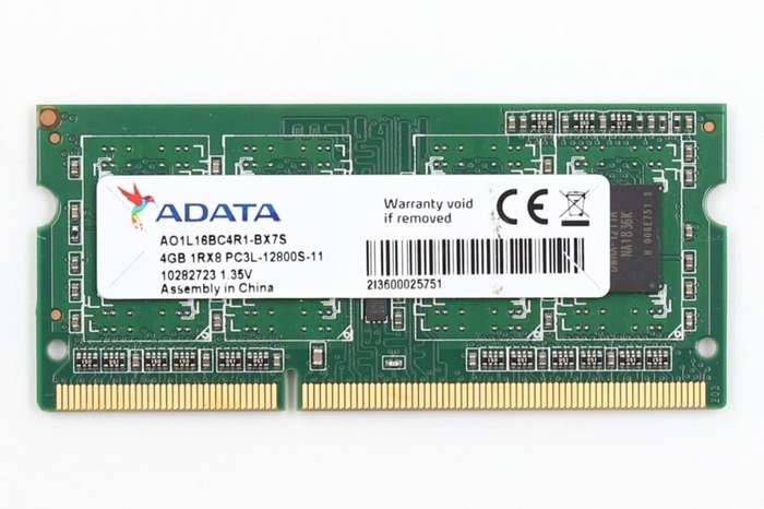Adata 4gb ddr3 1rx8 - pc3l -12800s-11 ram sodimm (ao1l 16bc4r1-bx7s)