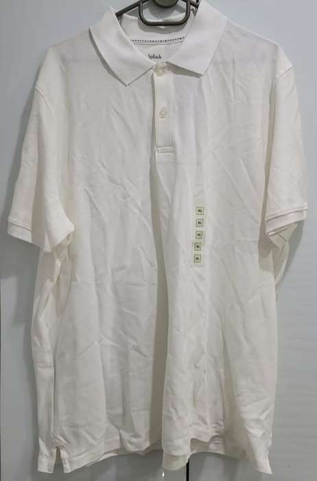Splash Mens White Golfer/Polo from Dubai - Size XL