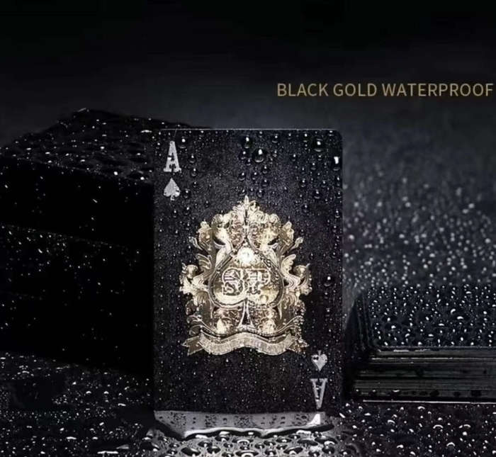 Casino Grade 24k Foil Waterproof Playing Cards (Black)