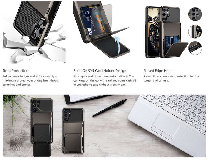 Samsung S22 Ultra Flip Card Case