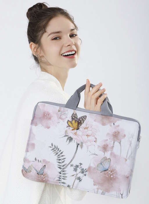 Flower & Butterfly 3D Print Laptop Bag