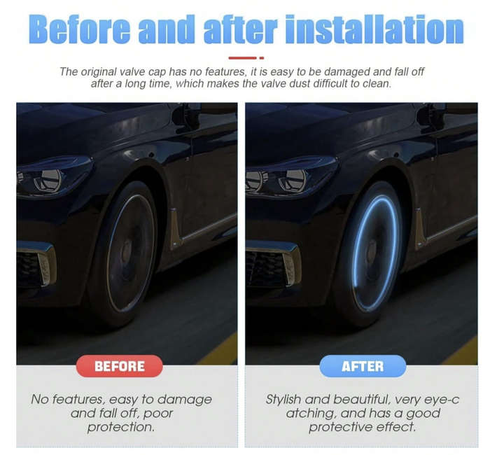 Sun Red Glow-in-the-Dark Tyre Valve Cap