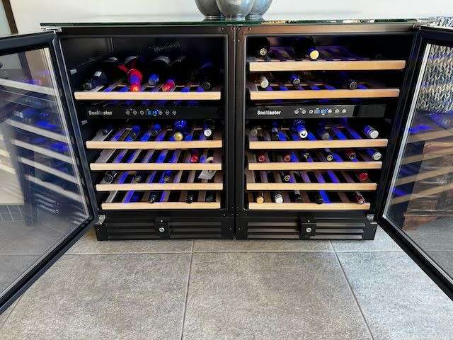 Wine Cooler - 2 x SnoMaster 46 BOTTLE DUAL ZONE WINE COOLERs (VT-46)
