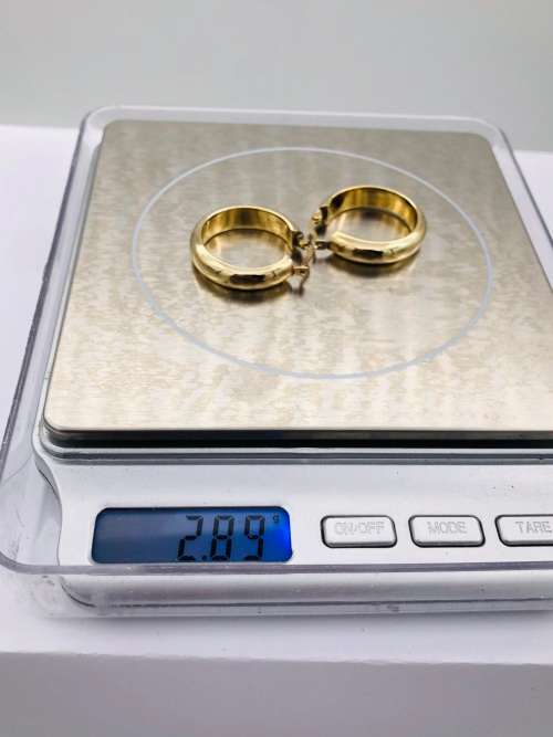 *CHUNKY SOLID GOLD HOOP EARRINGS* R1 BIDS!