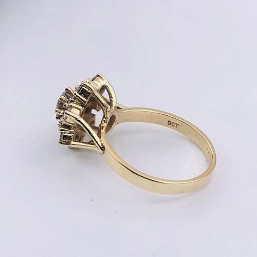 *LARGE GOLD CUBIC CLUSTER RING* 9CT GOLD!