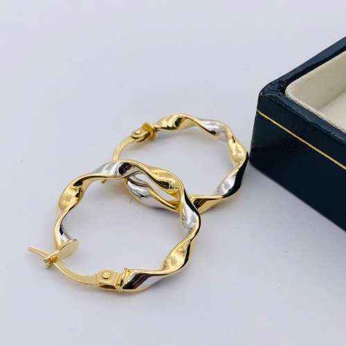 *SOLID GOLD TWO TONE HOOP EARRINGS* R1 BIDS