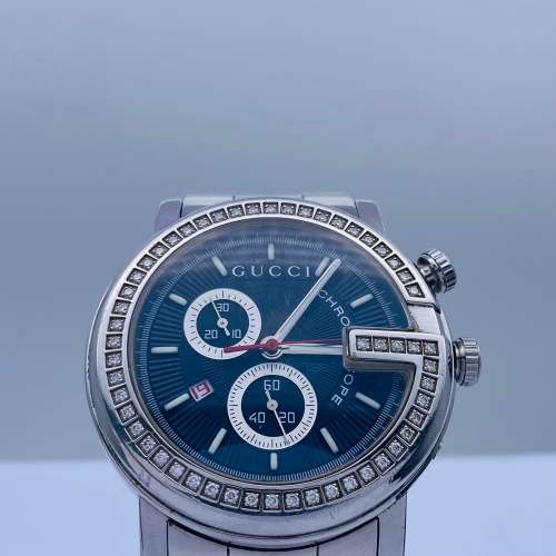 *GUCCI DIAMOND EMBLEM MENS CHRONOGRAPH* REAL DIAMONDS!