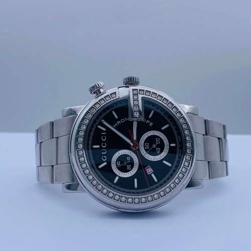 *GUCCI DIAMOND EMBLEM MENS CHRONOGRAPH* REAL DIAMONDS!