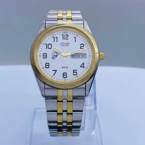 *EXCELLENT CITIZEN TWO-TONE DAY-DATE MENS WATCH*R1 BIDS!