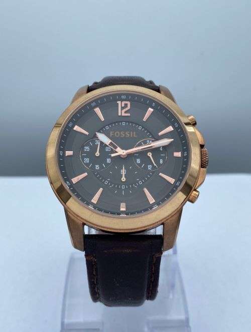 ***STUNNING FOSSIL ROSE GOLD CHRONO DRESS WATCH*** R1 BIDS!